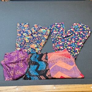LuLaRoe Colorful Patterned Leggings Set